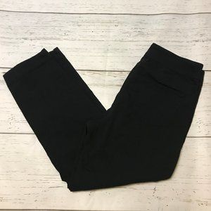 Soft Surroundings Jet Black & White Stretchy Ankle Pants M